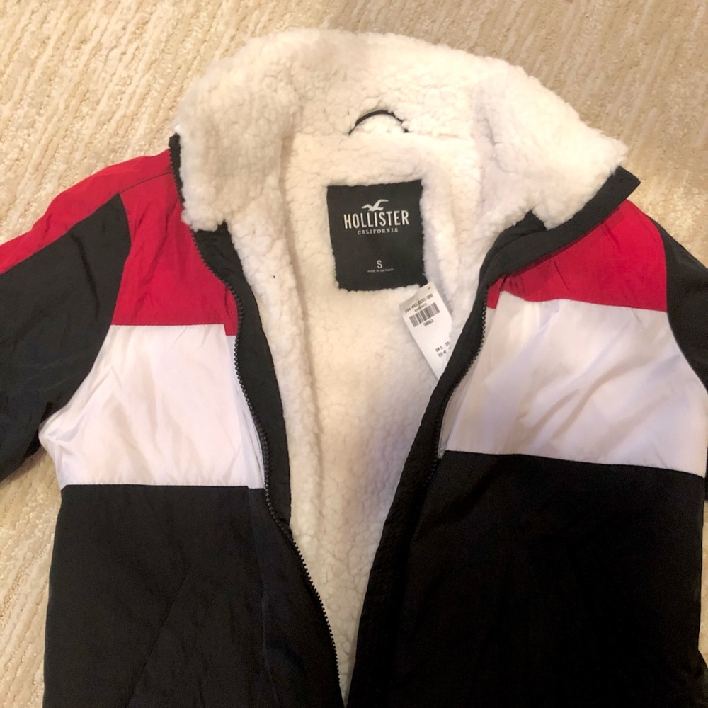 new with tags red navy blue and white jacket
